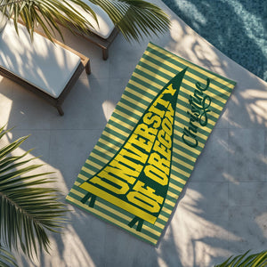 Personalized College Pennant Beach Towel, School Banner School Spirit Beach Towel, High School Graduation Gift, University Graduation Gift