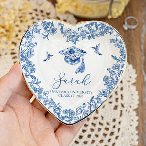 Personalized Graduation Ring Dish,Custom Class Of 2026 Jewelry Trinket Tray, College Grad Gift for Her, Graduation Party Favors