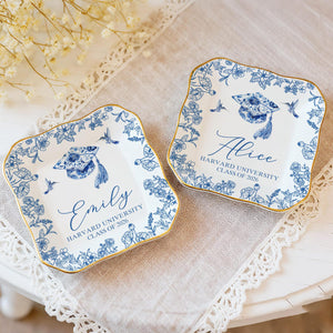 Personalized Graduation Ring Dish,Custom Class Of 2026 Jewelry Trinket Tray, College Grad Gift for Her, Graduation Party Favors
