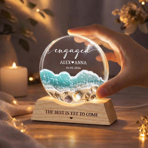 Engagement Gifts, Engaged Wave Night Light, Engagement Gift for Couple, Engagement Keepsake Gift, Couples Gift, Newly Engaged Home Decor