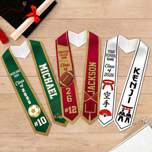 Personalized Senior Graduation Stole: Custom Name and Number, Football Basketball Baseball Senior, Custom Any Sports School Stole