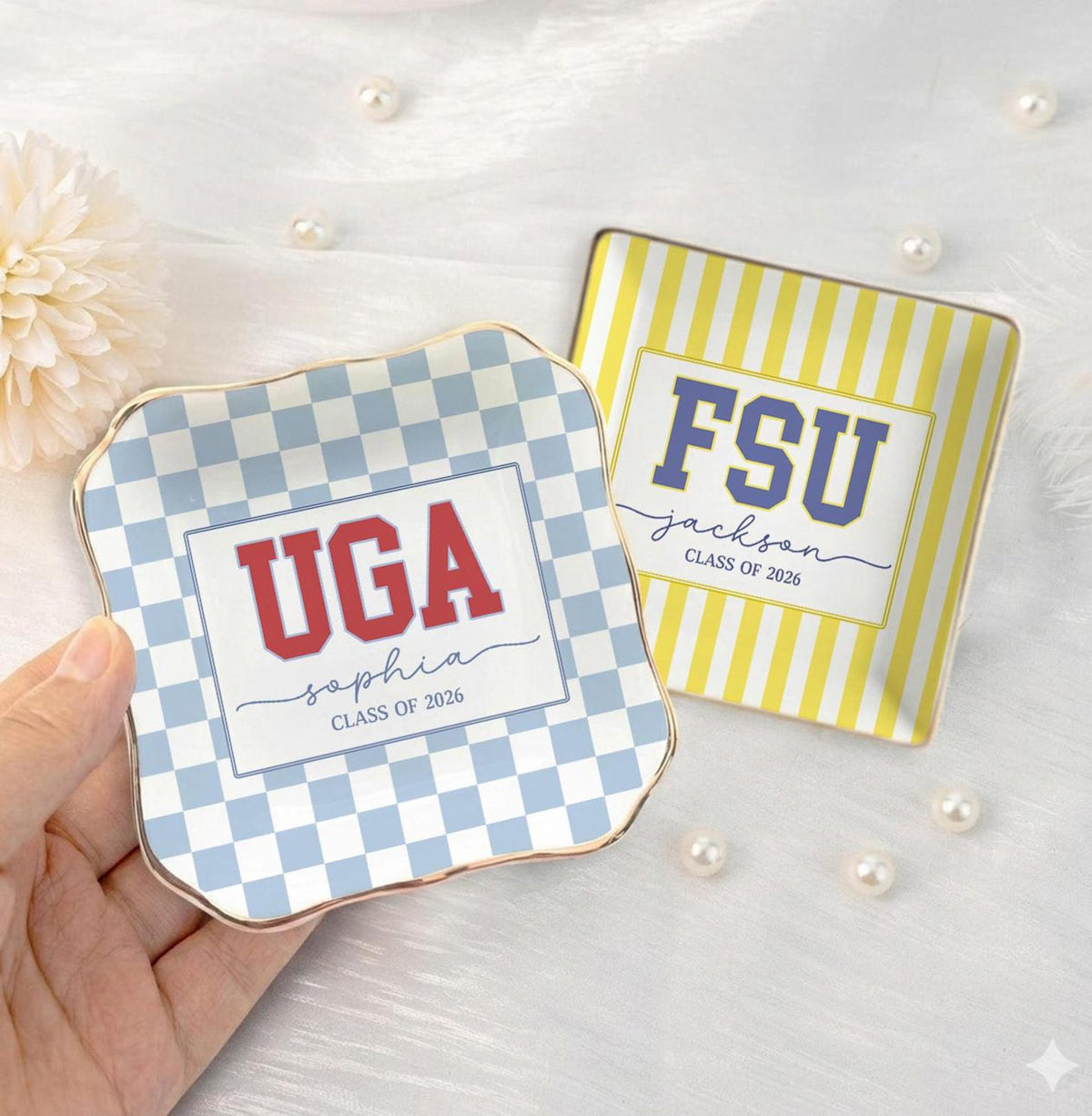 Personalized Graduation Gifts for Her, Custom Graduation Jewelry Dish, Grad College Gift, School Spirit Tray, University Graduation Gift,