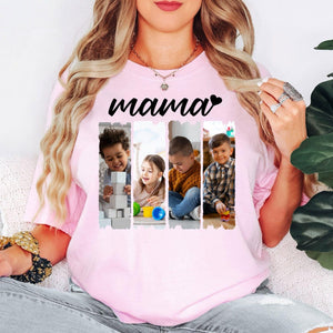 Comfort Colors Mama Photo Shirt, Custom Photo Mama Shirt, Personalized Picture Shirt, Mothers Day Gift Shirt, Custom Kids Photo Shirt