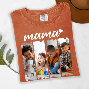Comfort Colors Mama Photo Shirt, Custom Photo Mama Shirt, Personalized Picture Shirt, Mothers Day Gift Shirt, Custom Kids Photo Shirt
