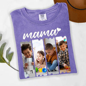 Comfort Colors Mama Photo Shirt, Custom Photo Mama Shirt, Personalized Picture Shirt, Mothers Day Gift Shirt, Custom Kids Photo Shirt