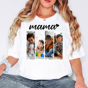 Comfort Colors Mama Photo Shirt, Custom Photo Mama Shirt, Personalized Picture Shirt, Mothers Day Gift Shirt, Custom Kids Photo Shirt