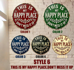 Welcome to My Happy Place Metal Sign,Rustic Home Decor,Whimsical Home Decor,Patio Decor,Garden Metal Sign For Mom