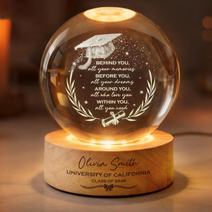 Graduation Crystal Ball Night Light, Graduation Gift, Class of 2026, Senior 2026 Gift,Highschool College Graduation Gift For Bestie,Daughter
