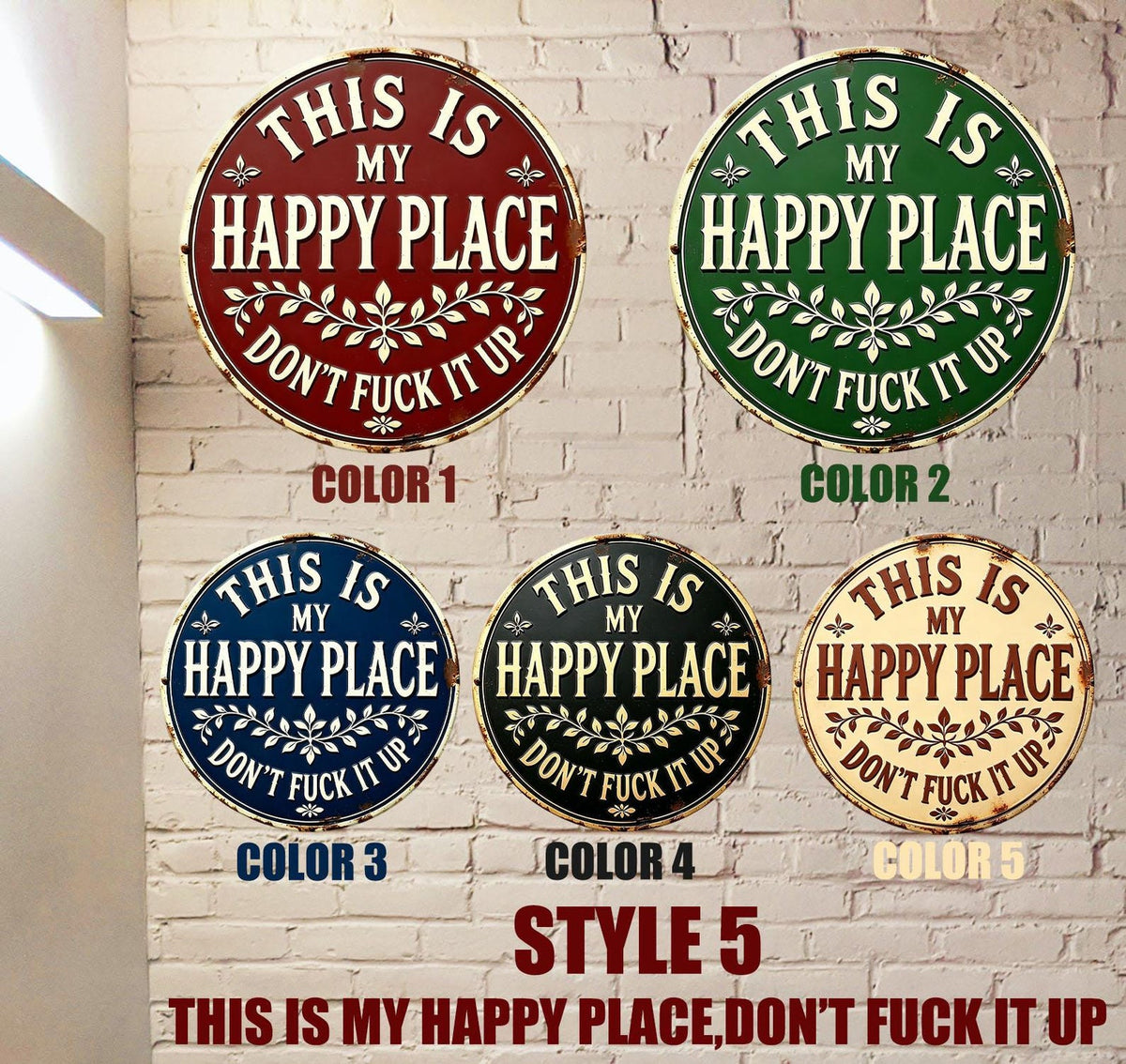 Welcome to My Happy Place Metal Sign,Rustic Home Decor,Whimsical Home Decor,Patio Decor,Garden Metal Sign For Mom
