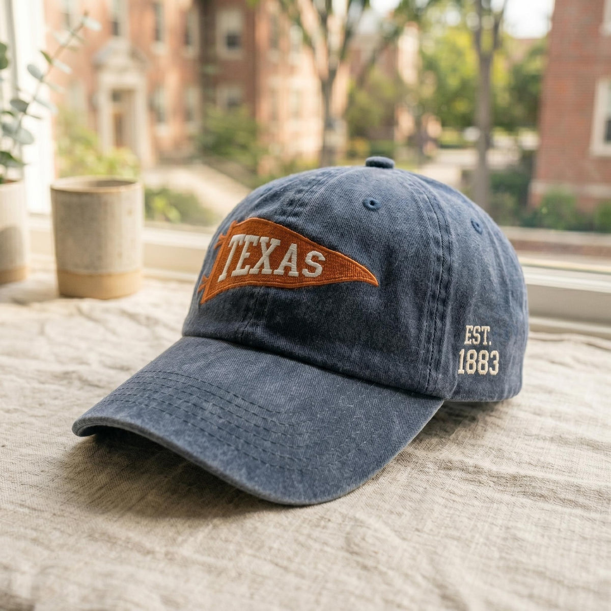 Embroidered Custom Gameday Pennant Hat, Vintage College Football Cap, Custom University Baseball Hat, Personalized Tailgate Apparel
