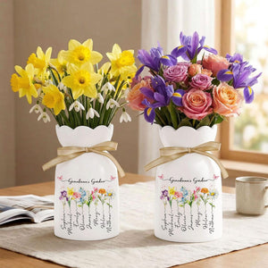 Custom Birth Month Flowers Vases, Grandma's Mom's Garden Flower Vase, Custom Mom Vases, Mother's Day Gifts, Grandma's Gift, Gifts for Mom