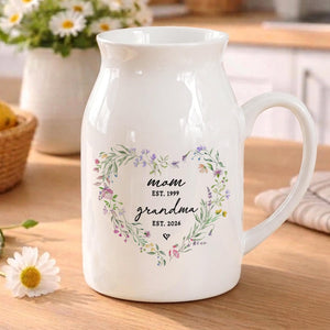 Mother's Day Vase Gift for New Grandma, Flower Vase for Mom, Pregnancy Announcement Moms Gifts