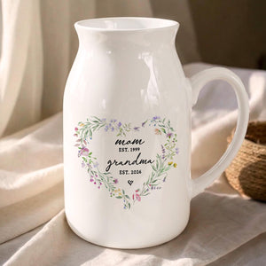 Mother's Day Vase Gift for New Grandma, Flower Vase for Mom, Pregnancy Announcement Moms Gifts