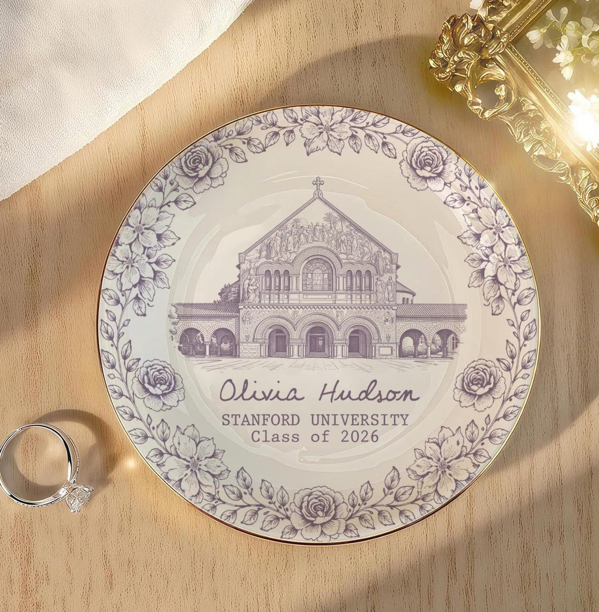 Custom University Jewelry Dish, Custom Graduation Gifts, College Graduation Ring Dish, Gifts For Her, Grad Gifts For Daughter, Class Of 2026