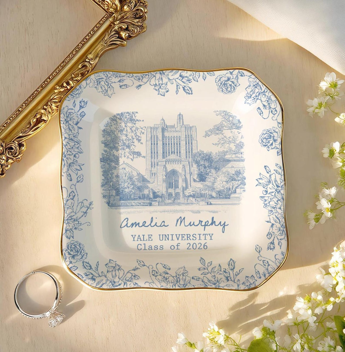 Custom University Jewelry Dish, Custom Graduation Gifts, College Graduation Ring Dish, Gifts For Her, Grad Gifts For Daughter, Class Of 2026
