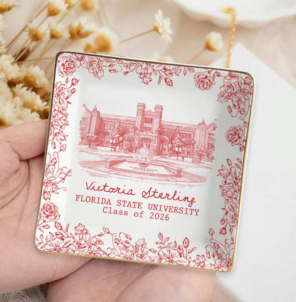 Custom University Jewelry Dish, Custom Graduation Gifts, College Graduation Ring Dish, Gifts For Her, Grad Gifts For Daughter, Class Of 2026
