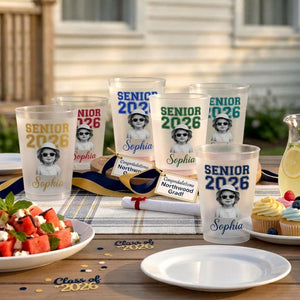 Personalized Senior Custom Vintage Photo Frosted Cup, Class of 2026 Graduation Gift, Graduation Drinkware, Senior Night Cup