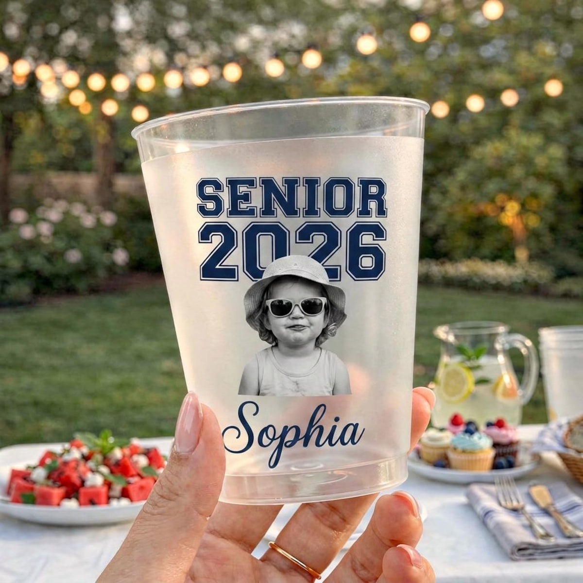 Personalized Senior Custom Vintage Photo Frosted Cup, Class of 2026 Graduation Gift, Graduation Drinkware, Senior Night Cup