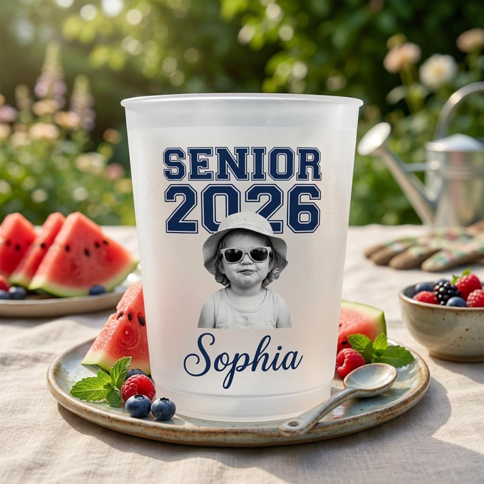 Personalized Senior Custom Vintage Photo Frosted Cup, Class of 2026 Graduation Gift, Graduation Drinkware, Senior Night Cup