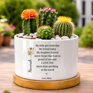 Personalized Daughter Ceramic Plant Pot, Daughter Gift From Mom, Daughter Mothers Day Gift, Daughter Ceramic Plant Pot,