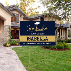 Personalized Graduation Yard Sign, Class of 2026, Custom Grad Yard Sign