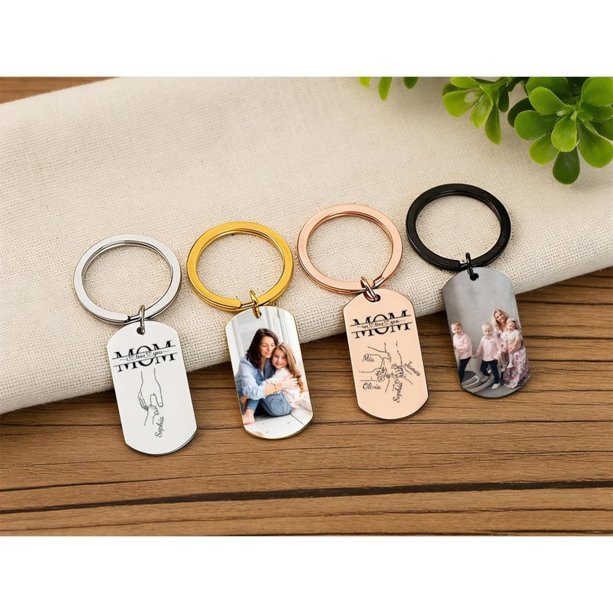 Custom Photo Metal Keychain: Gift for Mum & Nanna, Mother's Day Keepsake, Photo Gift for Mum, First Mothers' Day Gift, Anniversary Gift