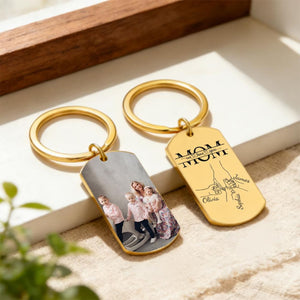 Custom Photo Metal Keychain: Gift for Mum & Nanna, Mother's Day Keepsake, Photo Gift for Mum, First Mothers' Day Gift, Anniversary Gift