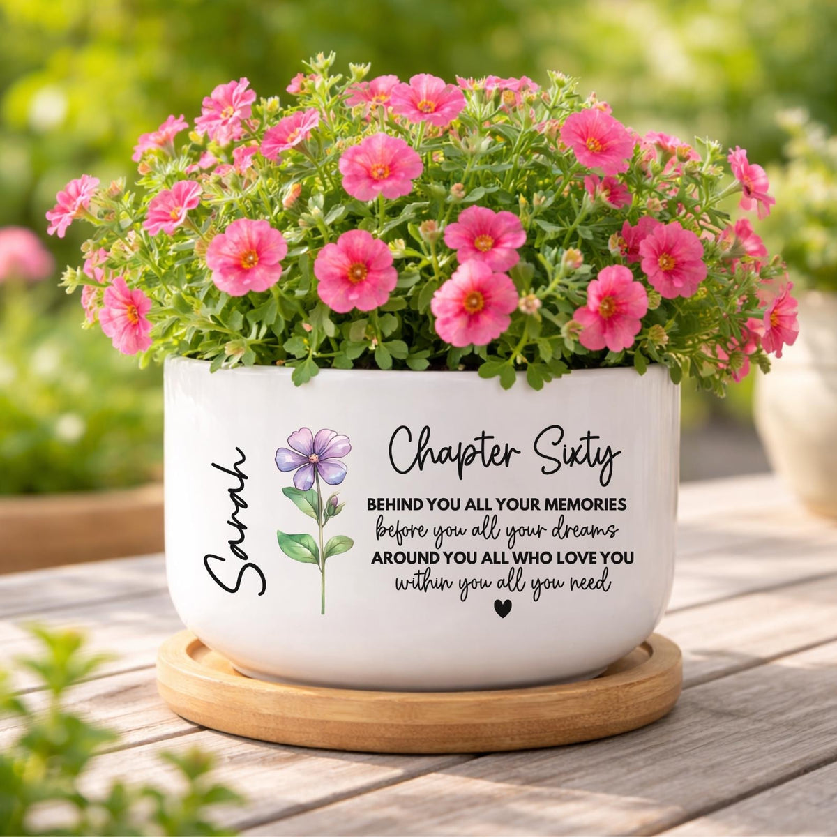 60th Birthday Gifts For Women, 60th Birthday Ceramic Plant Pot, Sixty Birthday 1966 Gifts, Chapter Sixty Birthday Gift For Her