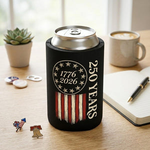 America 250 Years Can Cooler, USA 250th Anniversary Gift, Patriotic 1776 2026 Independence Day Beer Sleeve, July 4th Gift
