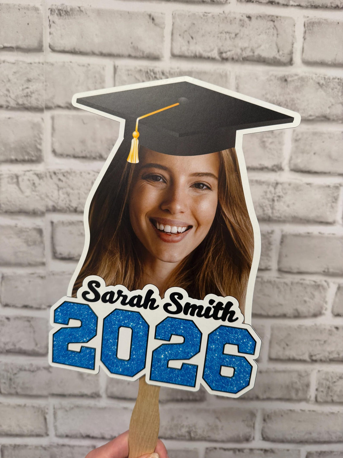 Grad Big Head Face Fan - Class of 2026 Graduate Party Favor