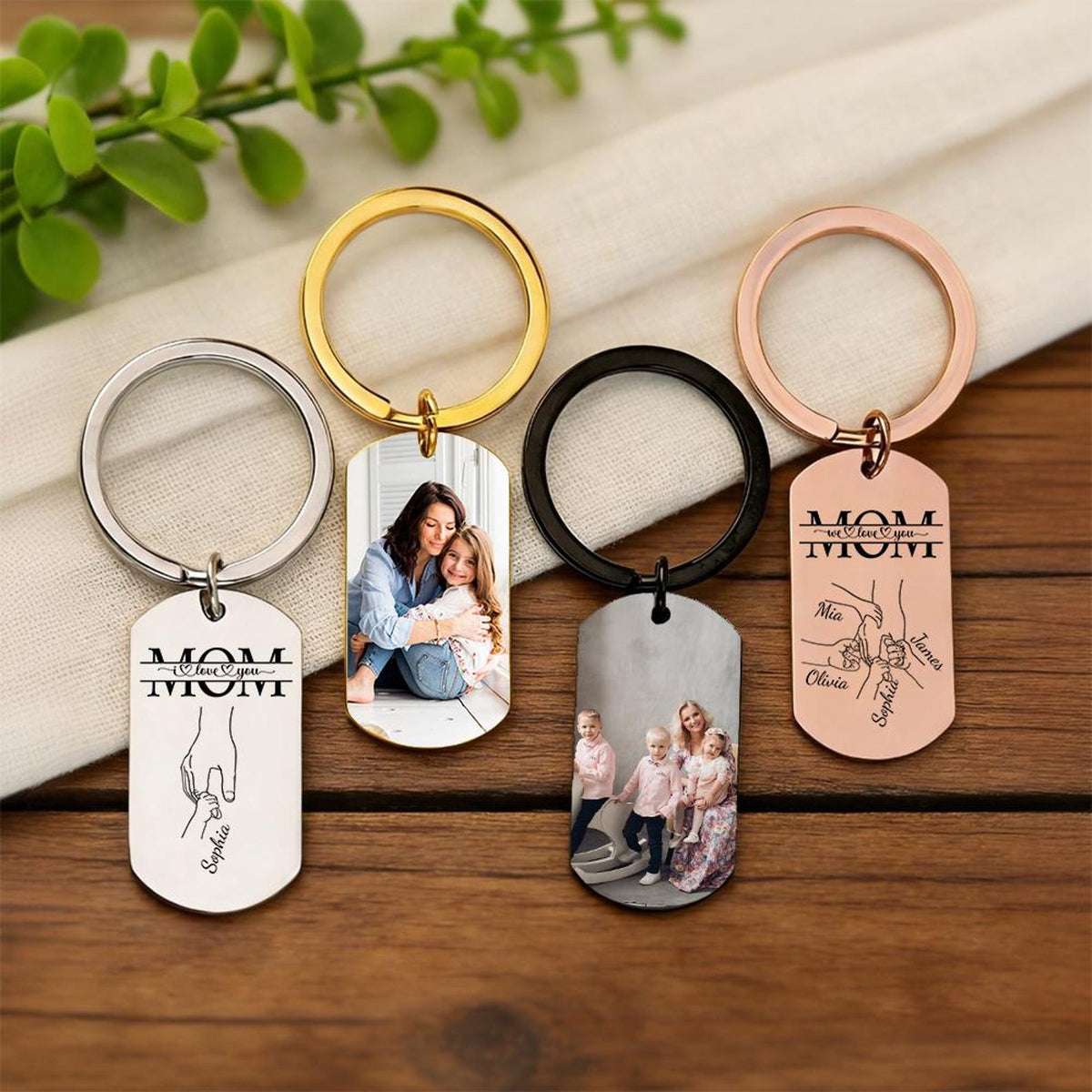 Custom Photo Metal Keychain: Gift for Mum & Nanna, Mother's Day Keepsake, Photo Gift for Mum, First Mothers' Day Gift, Anniversary Gift