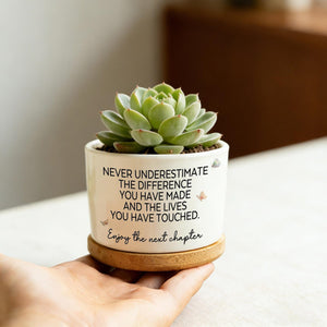 Personalized Retirement Planter, The Difference You Made Retirement Gift Custom Teacher Gift, Floral Ceramic Pot