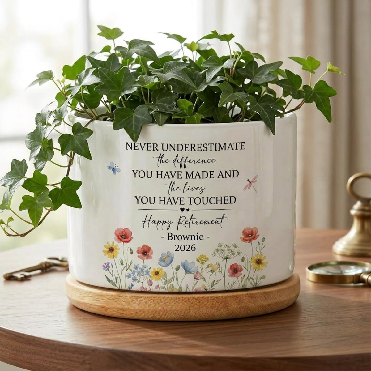 Personalized Retirement Gift for Women, Retirement Planter Pot, Never Underestimate the Difference You Have Made, Coworker Retirement Gift