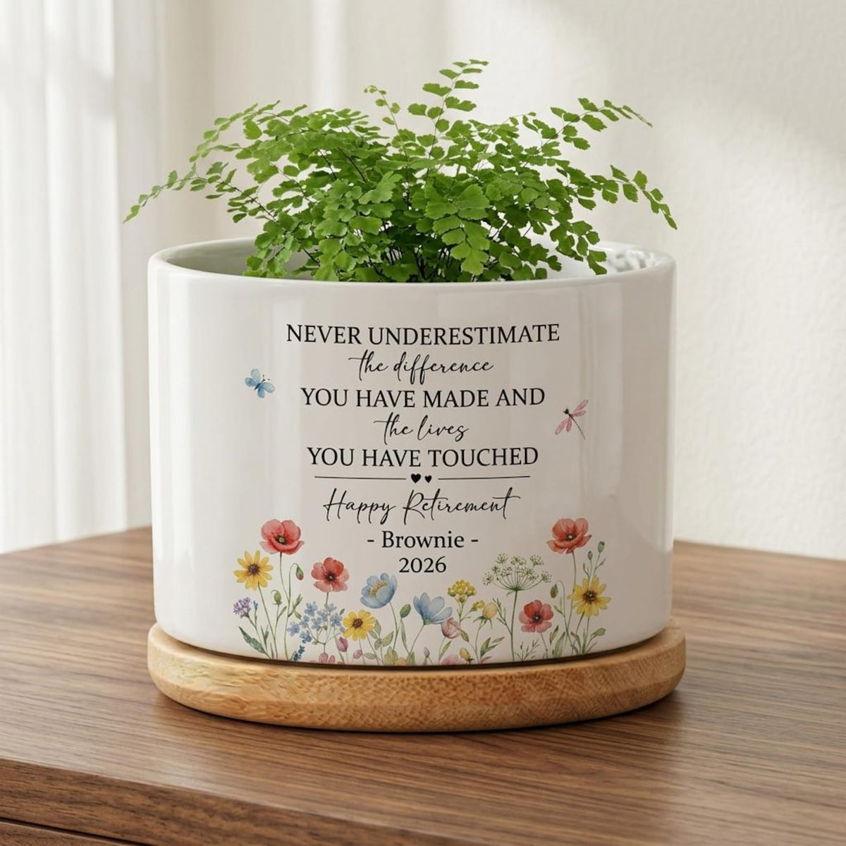 Personalized Retirement Gift for Women, Retirement Planter Pot, Never Underestimate the Difference You Have Made, Coworker Retirement Gift