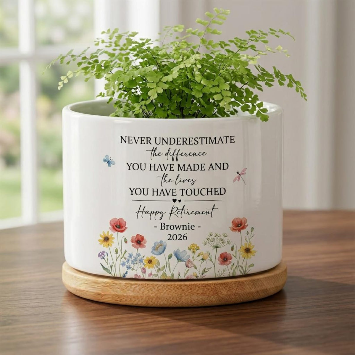 Personalized Retirement Gift for Women, Retirement Planter Pot, Never Underestimate the Difference You Have Made, Coworker Retirement Gift