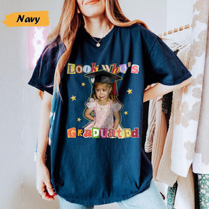 Personalized Graduation Shirt: Look's Who Graduated Vintage Photo Shirt, Graduation Outfit For Mom Dad, Photo Graduation Tee, Graduation Day