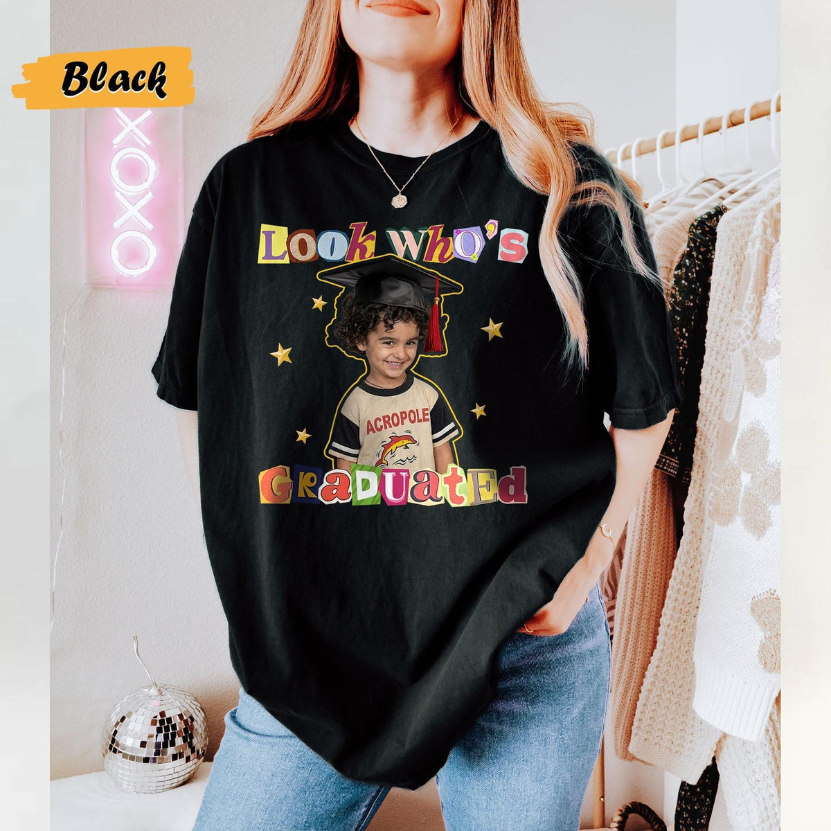 Personalized Graduation Shirt: Look's Who Graduated Vintage Photo Shirt, Graduation Outfit For Mom Dad, Photo Graduation Tee, Graduation Day