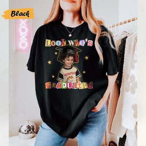 Personalized Graduation Shirt: Look's Who Graduated Vintage Photo Shirt, Graduation Outfit For Mom Dad, Photo Graduation Tee, Graduation Day