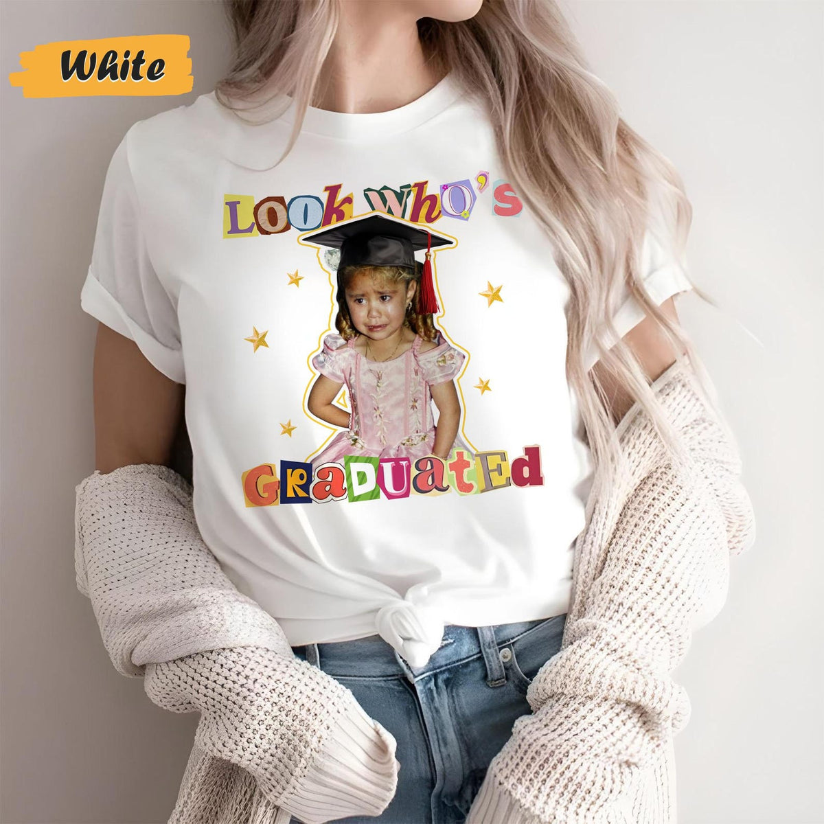 Personalized Graduation Shirt: Look's Who Graduated Vintage Photo Shirt, Graduation Outfit For Mom Dad, Photo Graduation Tee, Graduation Day