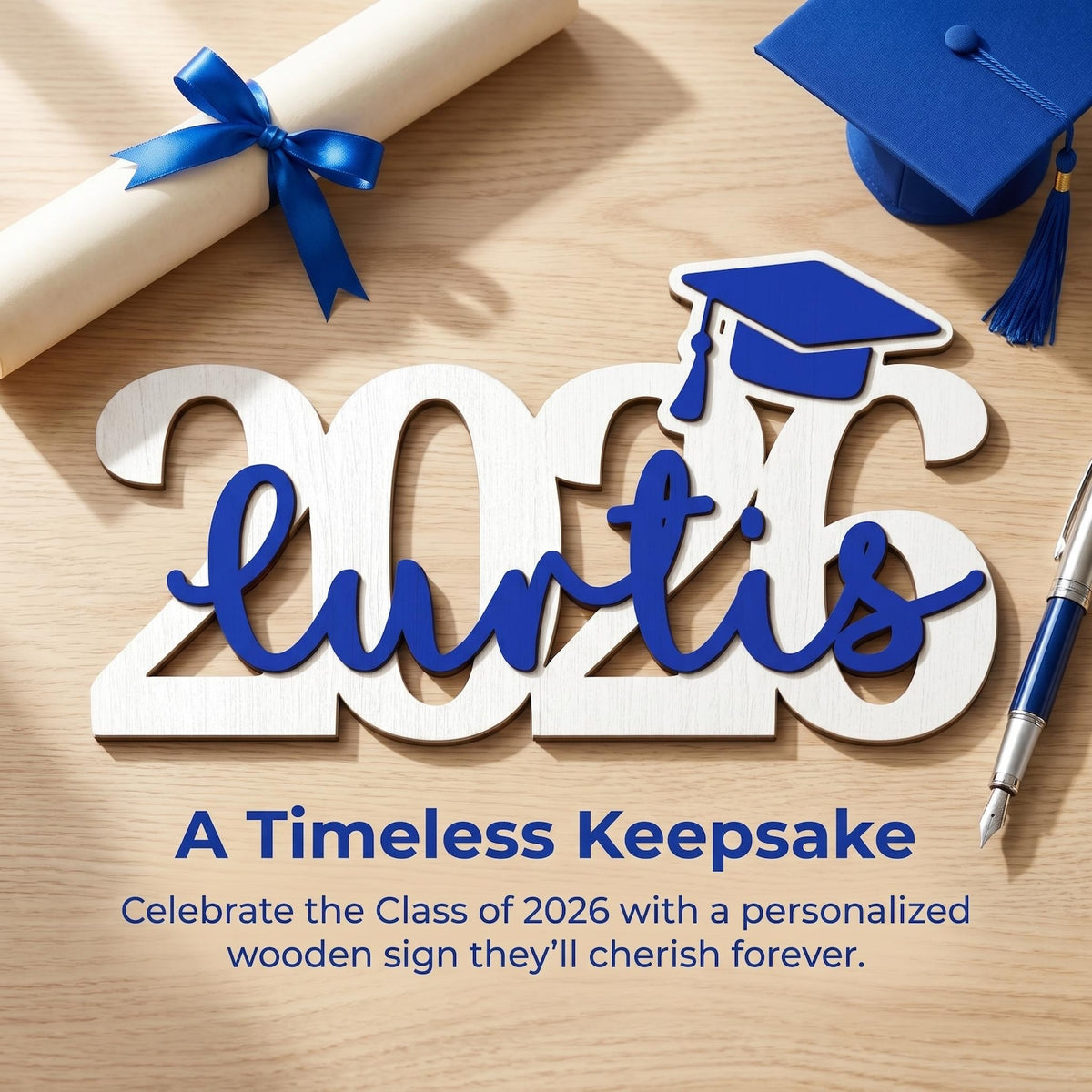 Personalized Graduation Party Sign, Custom Wooden Graduation Decorations, Graduation Party Decor, Gift Table Photo Prop - Class of 2026