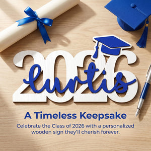 Personalized Graduation Party Sign, Custom Wooden Graduation Decorations, Graduation Party Decor, Gift Table Photo Prop - Class of 2026