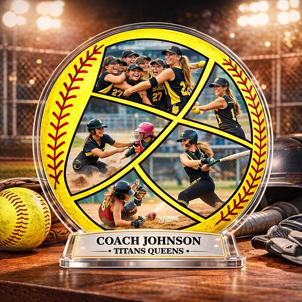 Personalized Softball Coach Plaque, Photo Softball Gifts, Thank You Coach Gifts from Team, End of Season Manager Gift, Softball Team Gifts