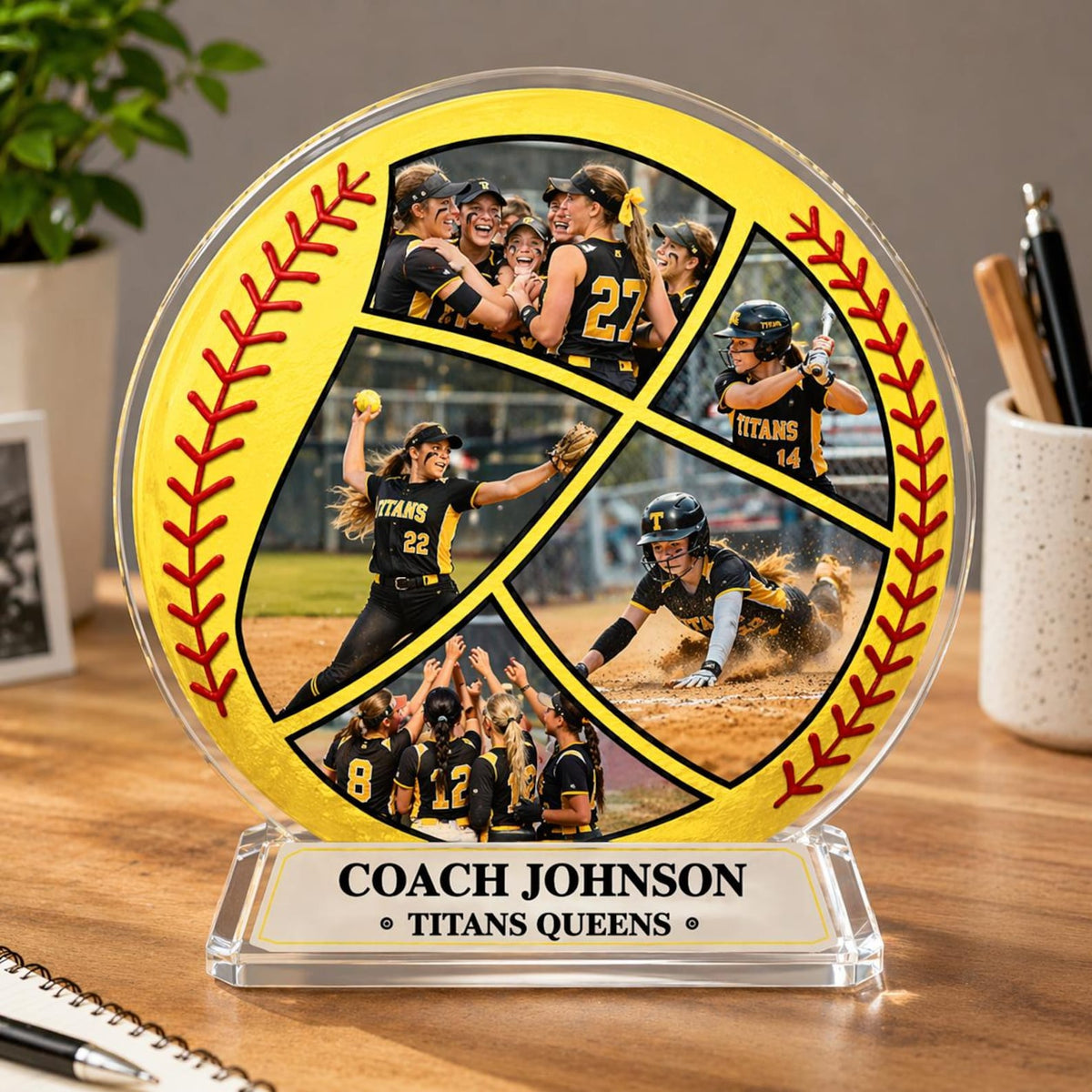 Personalized Softball Coach Plaque, Photo Softball Gifts, Thank You Coach Gifts from Team, End of Season Manager Gift, Softball Team Gifts