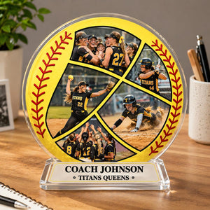 Personalized Softball Coach Plaque, Photo Softball Gifts, Thank You Coach Gifts from Team, End of Season Manager Gift, Softball Team Gifts