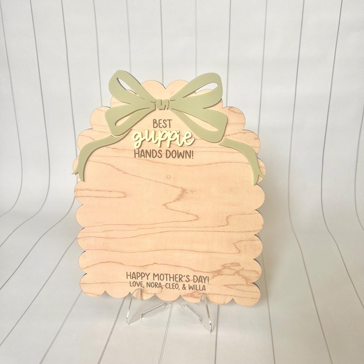 Personalized Mother's Day Handprint Sign | Custom Wood Keepsake for Mom, Grandma