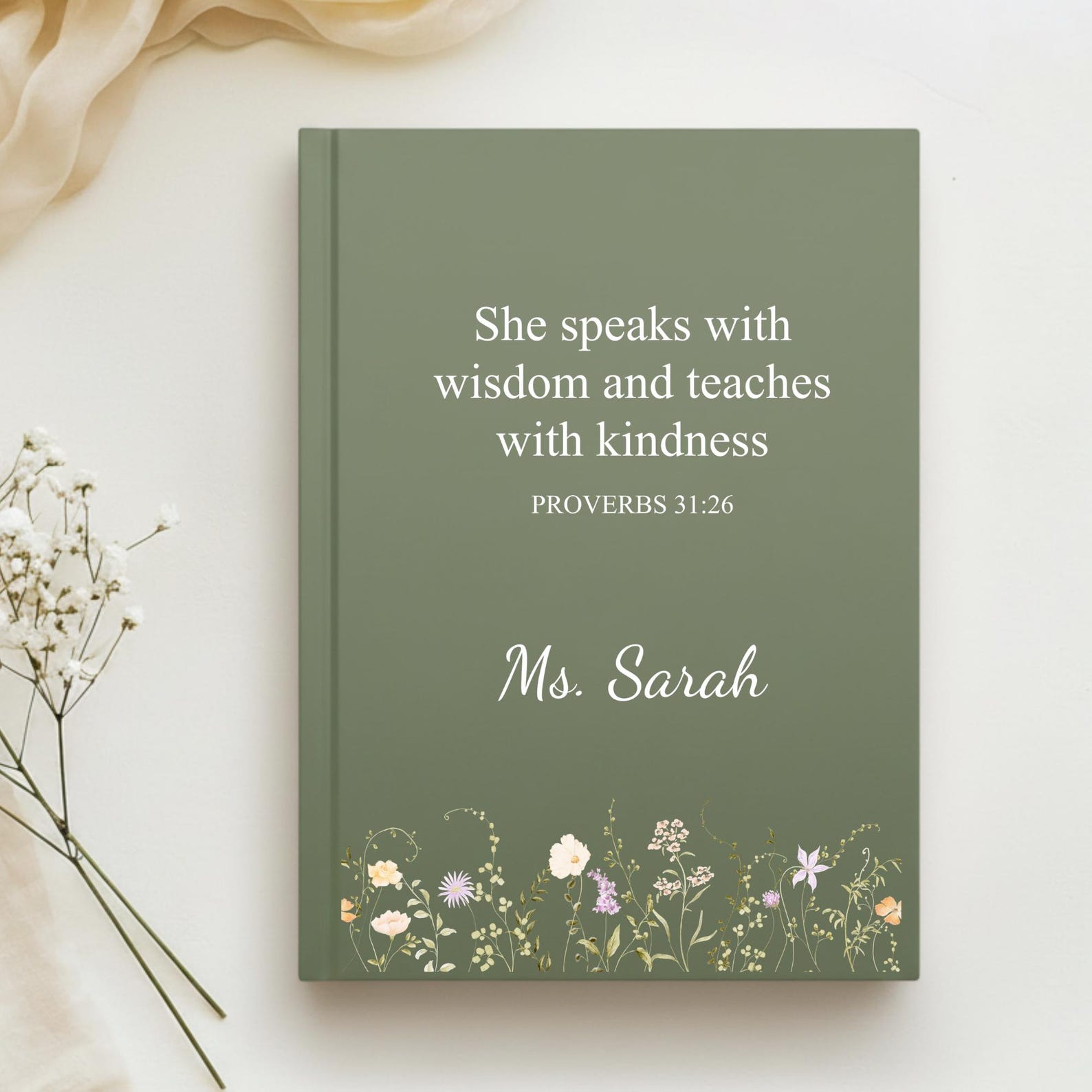 Personalized Christian Teacher Journal, Church Teacher Custom Gift, Teacher Appreciation Gift, Journal For Christian Teacher