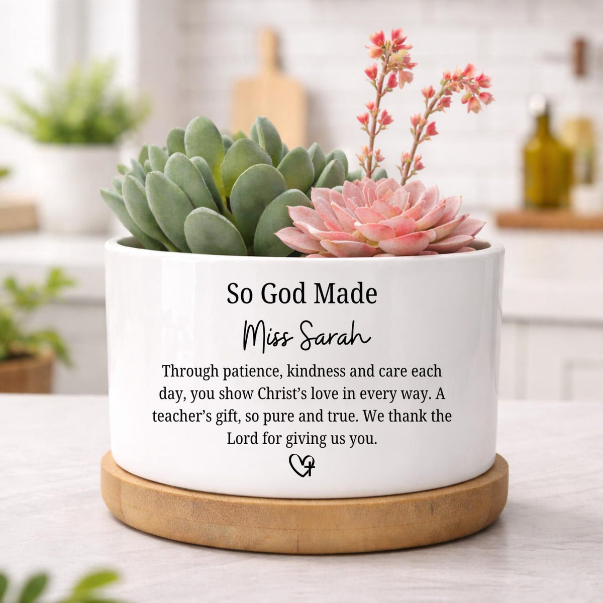 Personalized Christian Teacher Gift, So God Made Teacher Pot, Faith Teacher Appreciation Gift, Religious Teacher Thank You Gift