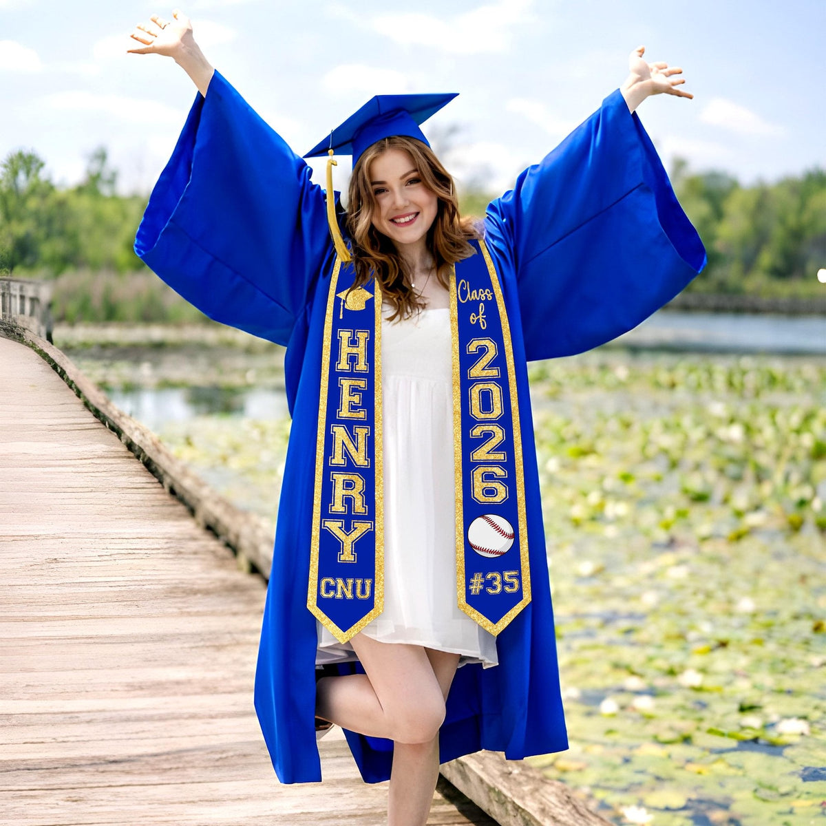 Personalized Sport Senior Graduation Stole: Custom Name and Number, Baseball Senior, Basketball Softball Senior Gifts, School Spirit Stole