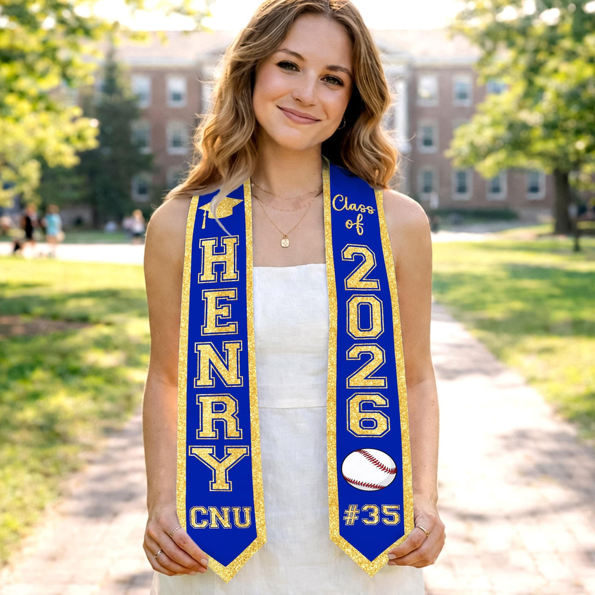 Personalized Sport Senior Graduation Stole: Custom Name and Number, Baseball Senior, Basketball Softball Senior Gifts, School Spirit Stole