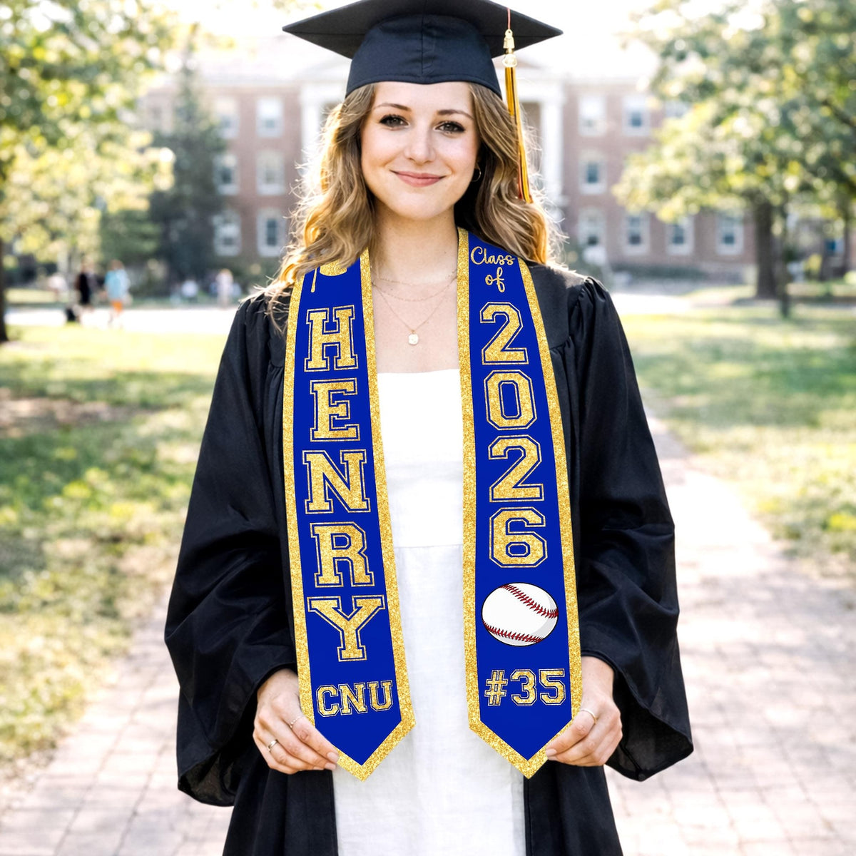 Personalized Sport Senior Graduation Stole: Custom Name and Number, Baseball Senior, Basketball Softball Senior Gifts, School Spirit Stole